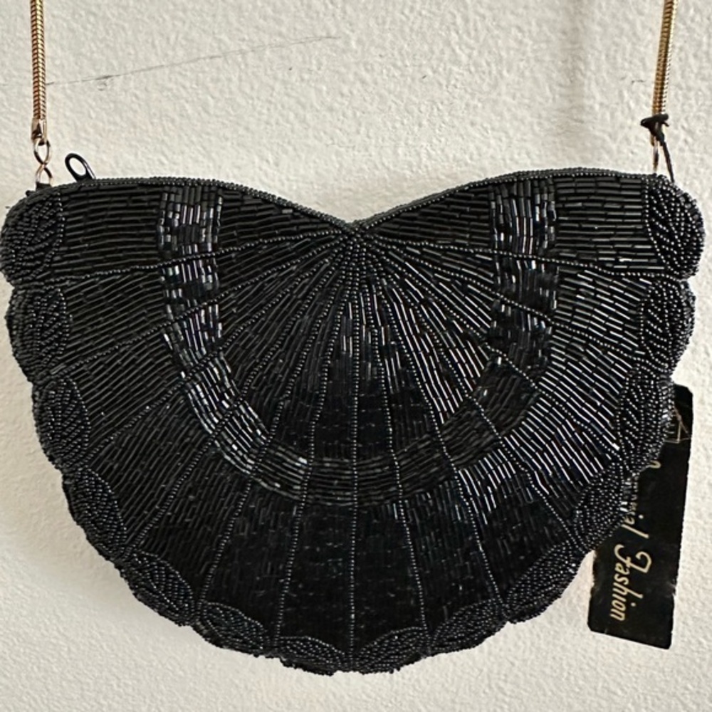 Vintage Imperial Fashion Beaded Long Strap Small Crossbody with tag